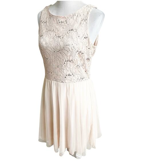 Speechless Juniors Mini Dress Tulle Skirt Sequin Bodice Size 13 Light Pink Fairy - Picture 2 of 10